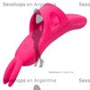 Vibrador conejito con soporte para dedo y carga USB